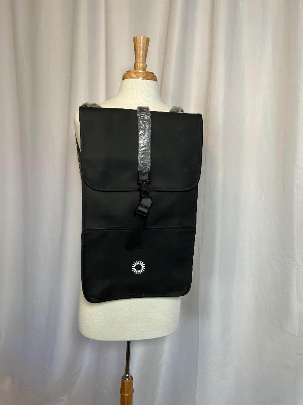 BLACK RAINS BACKPACK MADE FROM WATER-RESISTANT COATED FABRIC